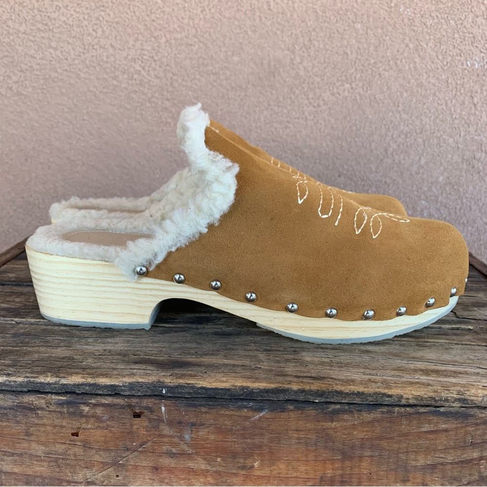Pilcro + The Letterpress Anthropologie Shearling Clog